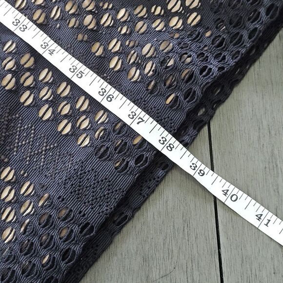 Cache Black Mesh Lace Illusion Cocktail Party Dress Size 14 Whimsy Goth Grunge - Picture 6 of 8